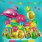 Tropical Balloon Garland Arch Kit, 139pcs with Flamingo Letter Coconut Tree Pineapple Letter Mylar Balloons